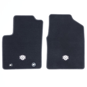 Predpražniki, premium velur spredaj, črni z belimi šivi